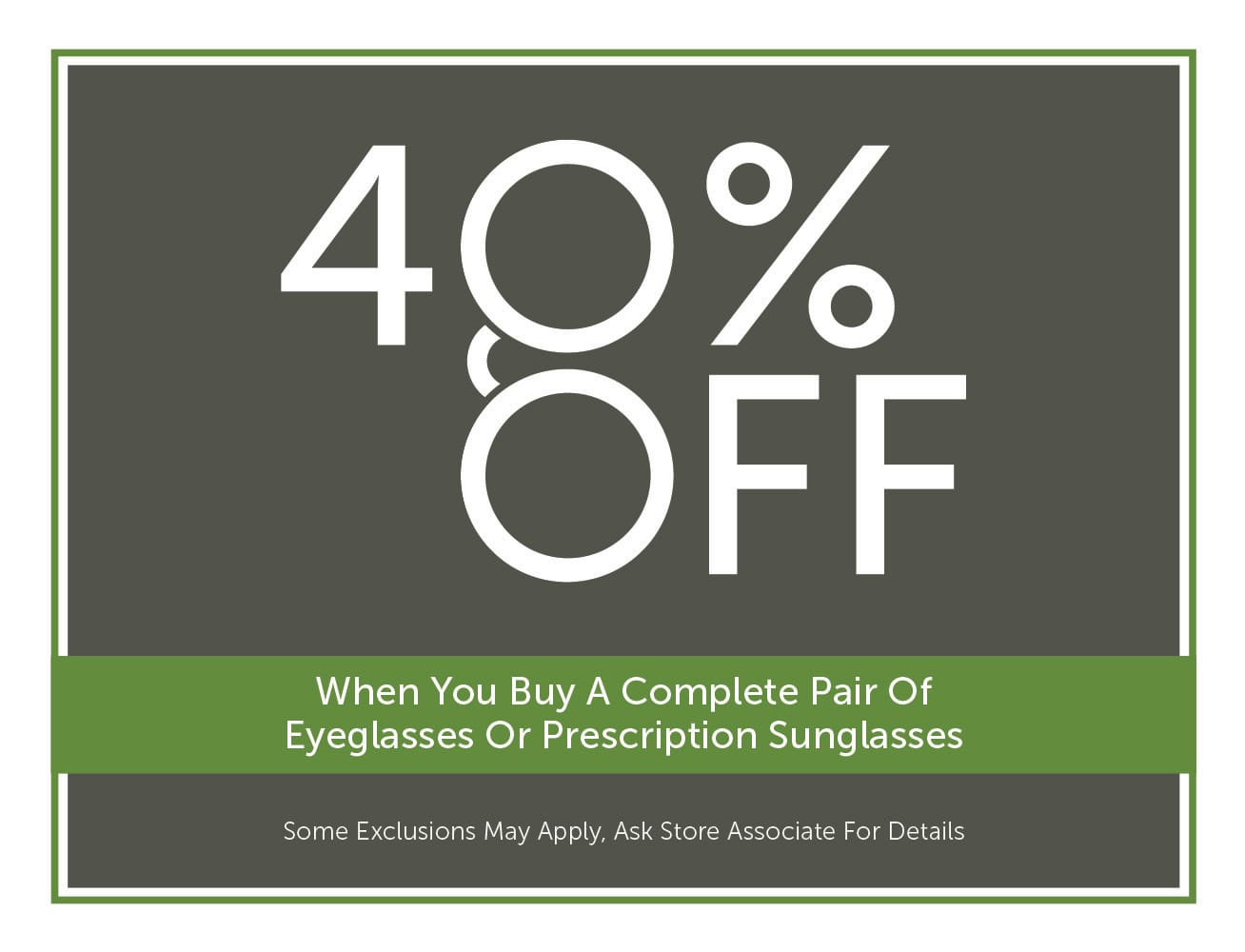 40% off second pair
